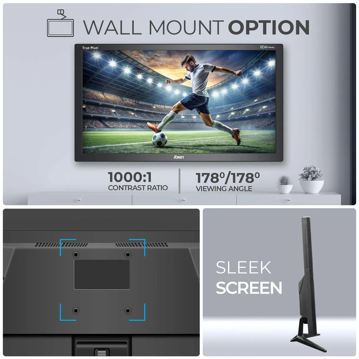 Foxin LED Monitor 20.5" 60Hz with HDMI | VGA (Crystal) view 5